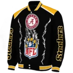 personalized pittsburgh steelers claw blood gold black varsity jacket best selling