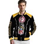 personalized pittsburgh steelers claw blood gold black varsity jacket best selling