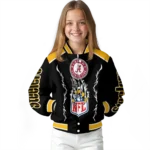 personalized pittsburgh steelers claw blood gold black varsity jacket best selling