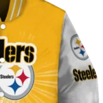 personalized pittsburgh steelers ferris arena gold white varsity jacket best selling