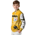 personalized pittsburgh steelers ferris arena gold white varsity jacket best selling