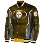 personalized pittsburgh steelers power plate gold varsity jacket best selling