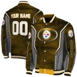 personalized pittsburgh steelers power plate gold varsity jacket best selling