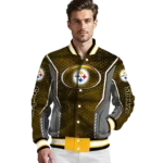 personalized pittsburgh steelers power plate gold varsity jacket best selling