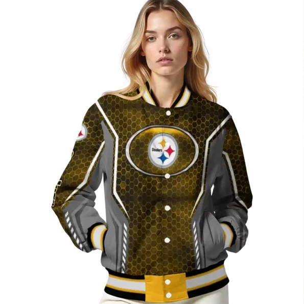 personalized pittsburgh steelers power plate gold varsity jacket latest model