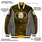 personalized pittsburgh steelers power plate gold varsity jacket best selling