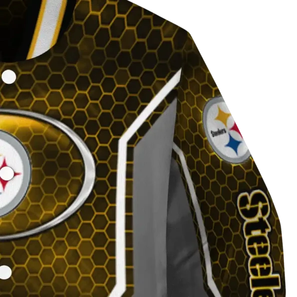 personalized pittsburgh steelers power plate gold varsity jacket premium grade