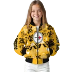 personalized pittsburgh steelers pyramid shapes gold bomber jacket best selling