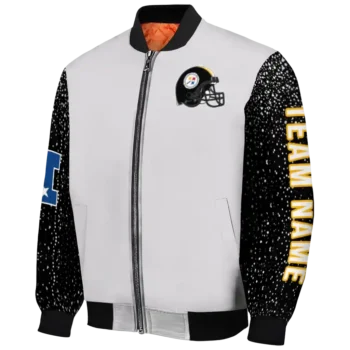 personalized pittsburgh steelers speckled arms gold gray bomber jacket best selling