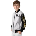 personalized pittsburgh steelers speckled arms gold gray bomber jacket best selling