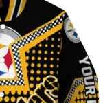 personalized pittsburgh steelers star burst gold varsity jacket best selling