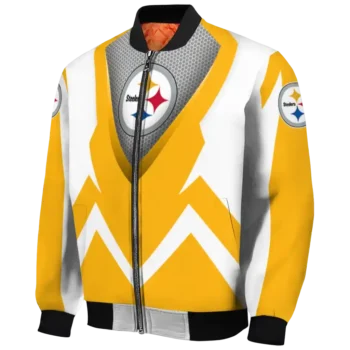 personalized pittsburgh steelers v stripes gold white bomber jacket best selling