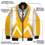 personalized pittsburgh steelers v stripes gold white bomber jacket best selling