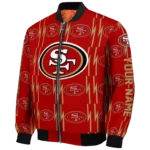 personalized san francisco 49ers bolt stripe red bomber jacket best selling