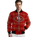 personalized san francisco 49ers bolt stripe red bomber jacket best selling