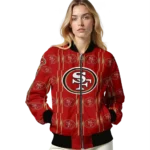 personalized san francisco 49ers bolt stripe red bomber jacket best selling