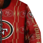 personalized san francisco 49ers bolt stripe red bomber jacket best selling