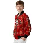 personalized san francisco 49ers bolt stripe red bomber jacket best selling