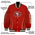 personalized san francisco 49ers chevron arrow red varsity jacket best selling