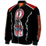 personalized san francisco 49ers claw blood red black bomber jacket best selling