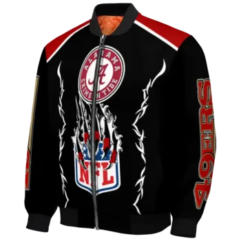 personalized san francisco 49ers claw blood red black bomber jacket best selling