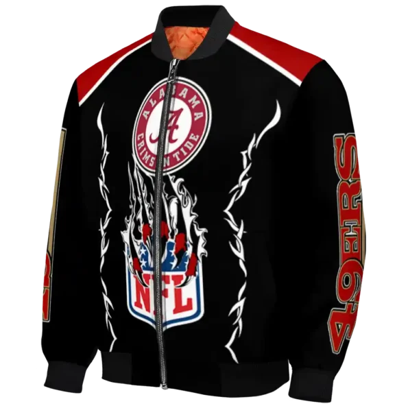 personalized san francisco 49ers claw blood red black bomber jacket best selling