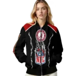 personalized san francisco 49ers claw blood red black bomber jacket best selling