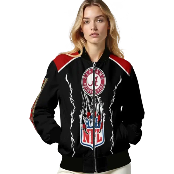 personalized san francisco 49ers claw blood red black bomber jacket latest model
