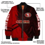 personalized san francisco 49ers hexagon mesh red black bomber jacket best selling