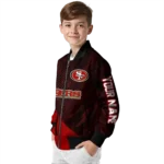 personalized san francisco 49ers hexagon mesh red black bomber jacket best selling