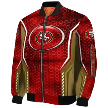 personalized san francisco 49ers power plate red bomber jacket best selling