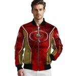 personalized san francisco 49ers power plate red bomber jacket best selling
