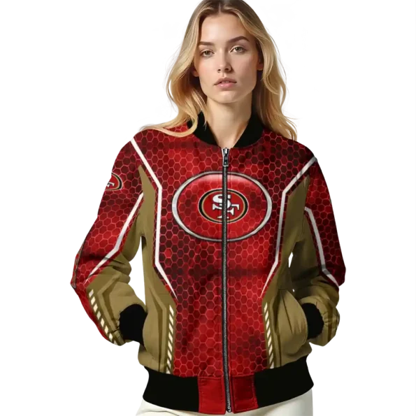 personalized san francisco 49ers power plate red bomber jacket latest model