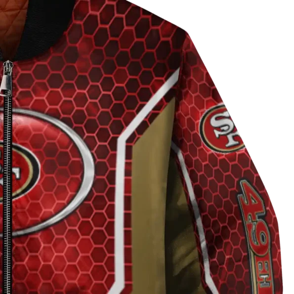 personalized san francisco 49ers power plate red bomber jacket premium grade