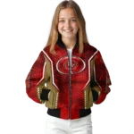 personalized san francisco 49ers power plate red bomber jacket best selling