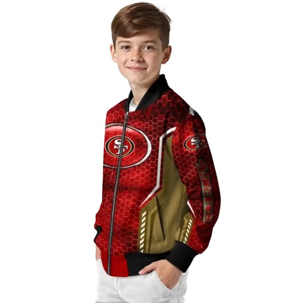 personalized san francisco 49ers power plate red bomber jacket trendy