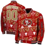 personalized san francisco 49ers pyramid shapes red varsity jacket best selling