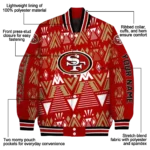 personalized san francisco 49ers pyramid shapes red varsity jacket best selling
