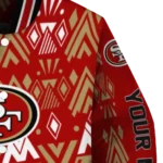 personalized san francisco 49ers pyramid shapes red varsity jacket best selling