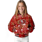 personalized san francisco 49ers pyramid shapes red varsity jacket best selling
