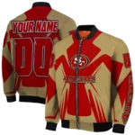 personalized san francisco 49ers spider mark red tan crocs bomber jacket best selling