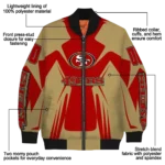 personalized san francisco 49ers spider mark red tan crocs bomber jacket best selling