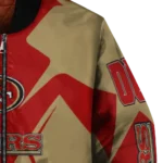 personalized san francisco 49ers spider mark red tan crocs bomber jacket best selling