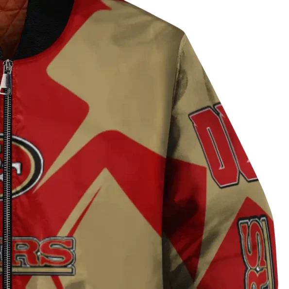 personalized san francisco 49ers spider mark red tan crocs bomber jacket premium grade