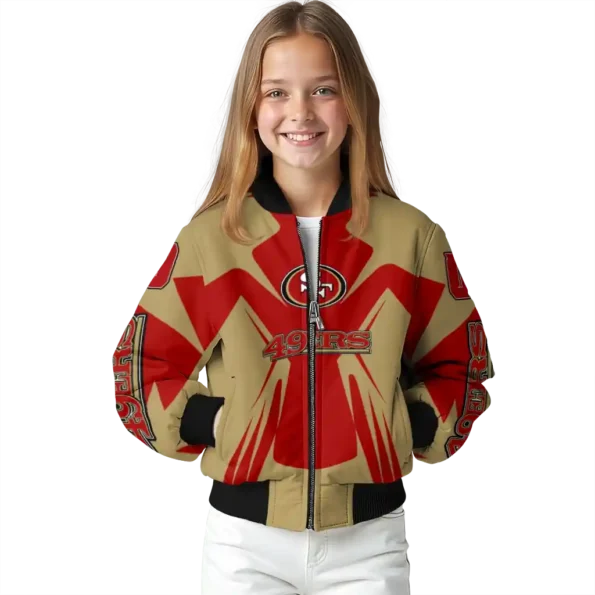 personalized san francisco 49ers spider mark red tan crocs bomber jacket top rated