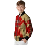 personalized san francisco 49ers spider mark red tan crocs bomber jacket best selling