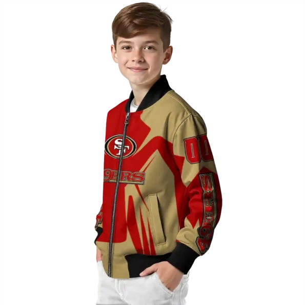 personalized san francisco 49ers spider mark red tan crocs bomber jacket trendy