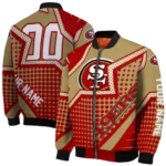 personalized san francisco 49ers star burst red bomber jacket best selling