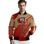 personalized san francisco 49ers star burst red bomber jacket best selling