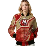 personalized san francisco 49ers star burst red bomber jacket best selling